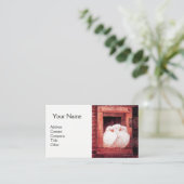 WITTE DOVES IN HET RODE VENSTER VISITEKAARTJE (Staand voorkant)