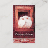 WITTE DOVES IN HET RODE VENSTER VISITEKAARTJE (Achterkant)