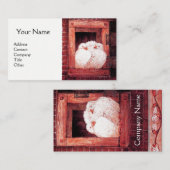 WITTE DOVES IN HET RODE VENSTER VISITEKAARTJE (Voorkant / Achterkant)