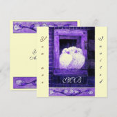 WITTE DOVES IN HET VENSTER,monogram goud metalen Kaart (Voorkant / Achterkant)