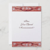 WITTE DOVES IN HET VENSTER, rood, metallisch ijs Kaart (Achterkant)