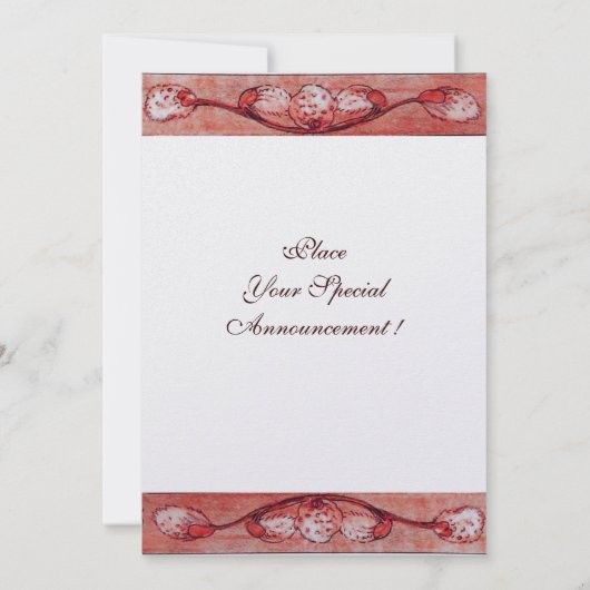 WITTE DOVES IN HET VENSTER, rood, metallisch ijs Kaart (Achterkant)