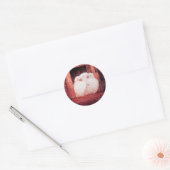 WITTE DOVES IN HET VENSTER roze rood bruin Ronde Sticker (Envelop)
