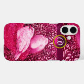 WITTE DOVES IN PINK FUCHSIA MONOGRAM Case-Mate iPhone CASE (Achterkant (horizontaal))