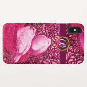 WITTE DOVES IN PINK FUCHSIA MONOGRAM Case-Mate iPhone CASE (Achterkant (horizontaal))