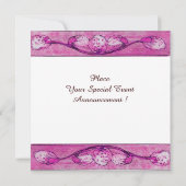 WITTE DOVES IN PINKVENSTER, WEDDING GEM MONOGRAM KAART (Achterkant)