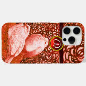 WITTE DOVES IN RODE MONOGRAM Case-Mate iPhone CASE (Achterkant (horizontaal))