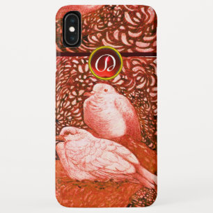 WITTE DOVES IN RODE MONOGRAM Case-Mate iPhone CASE