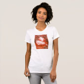 WITTE DOVES IN RODE/NATUUR LOVER HART T-SHIRT (Voorkant volledig)