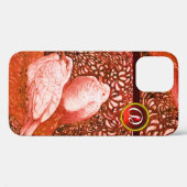WITTE DOVES IN RODE RUBY MONOGRAM Case-Mate iPhone CASE (Achterkant (horizontaal))
