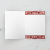 WITTE DOVES IN ROOD FEESTDAGEN KAART (Binnen)