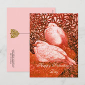 WITTE DOVES IN ROOD FEESTDAGENKAART (Voorkant / Achterkant)