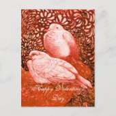 WITTE DOVES IN ROOD FEESTDAGENKAART (Voorkant)