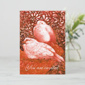 WITTE DOVES IN ROOD KAART (Staand voorkant)