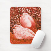 WITTE DOVES IN ROOD MUISMAT (Met muis)