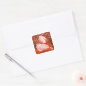 WITTE DOVES IN ROOD VIERKANTE STICKER (Envelop)
