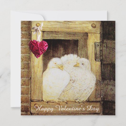 WITTE DOVES IN WINDOW VALENTINE DAY MONOGRAM, brui Feestdagenkaart (Voorkant)