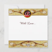 WITTE DOVES IN WINDOW VALENTINE DAY MONOGRAM, brui Feestdagenkaart (Achterkant)