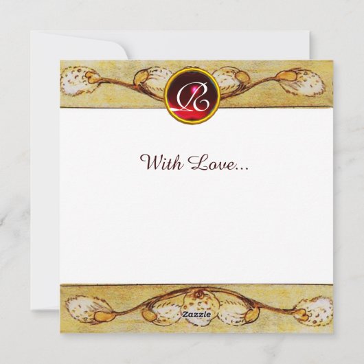 WITTE DOVES IN WINDOW VALENTINE DAY MONOGRAM, brui Feestdagenkaart (Achterkant)