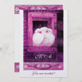 WITTE DOVES OP HET MERK VAN HET VENSTER-monogram Kaart (Voorkant / Achterkant)