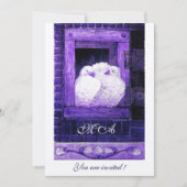 WITTE DOVES OP HET WINDOW-monogram, champagne Kaart (Voorkant)