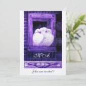 WITTE DOVES OP HET WINDOW-monogram, champagne Kaart (Staand voorkant)