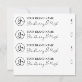 Witte downloadbare kaarsetiketten kaart (Achterkant)