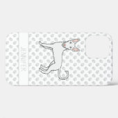 Witte Draadharige Ibizan Hound Cartoon Hond & Naam Case-Mate iPhone Case (Achterkant (horizontaal))