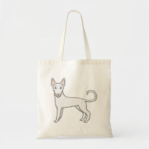 Witte Draadharige Ibizan Hound Schattige Cartoon H Tote Bag