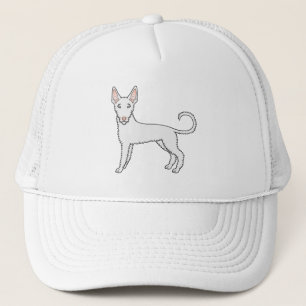 Witte Draadharige Ibizan Hound Schattige Cartoon H Trucker Pet
