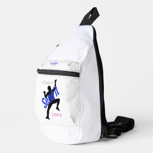 Witte draagtas voor klimmers/rotsblokken. Krijt Sling Bag (Rechterhoek)
