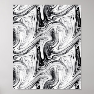 Witte Draaikolk — Zwarte & Witte Abstracte Draaiko Poster