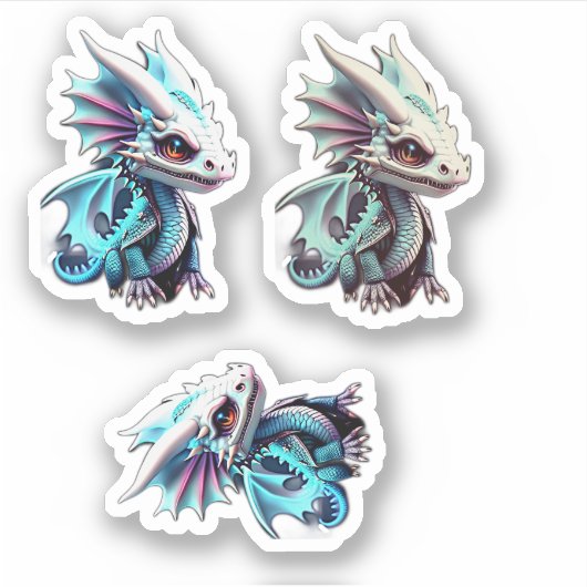 Witte draak Aangepaste vinylSticker afknippen Sticker (Voorkant)