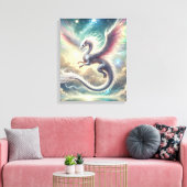 Witte draak canvas afdruk (Insitu (Woonkamer))