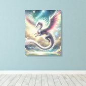 Witte draak canvas afdruk (Insitu (Houten vloer))