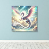 Witte draak canvas afdruk (Insitu (Houten vloer))