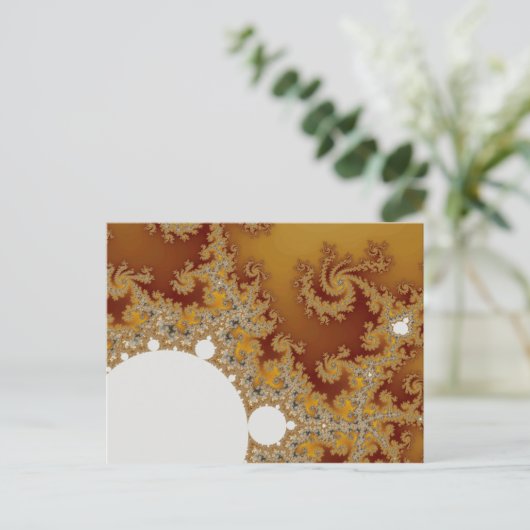 Witte draak - Fractal Art Briefkaart (Staand voorkant)