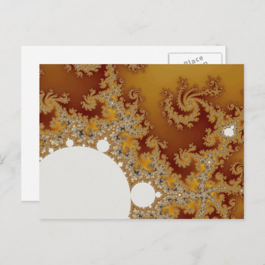 Witte draak - Fractal Art Briefkaart (Voorkant / Achterkant)