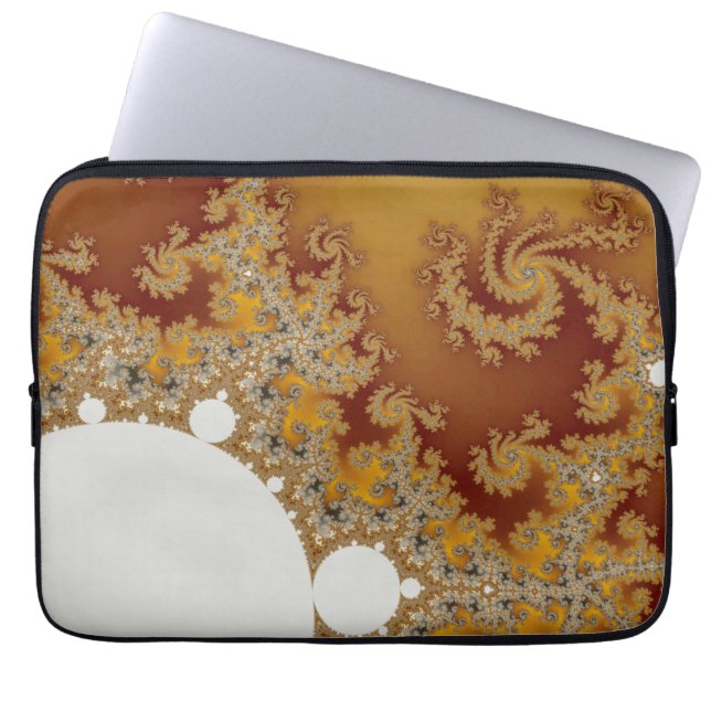 Witte draak - Fractal Art Laptop Sleeve (Voorkant)