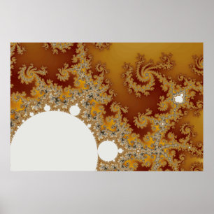 Witte draak - Fractal Art Poster