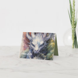 Witte draak hoofd blauwe ogen partij