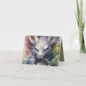 Witte draak hoofd blauwe ogen partij (Voorkant)