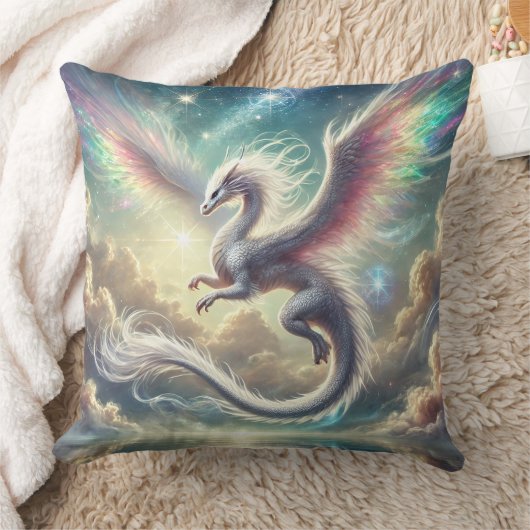Witte draak kussen (Deken)