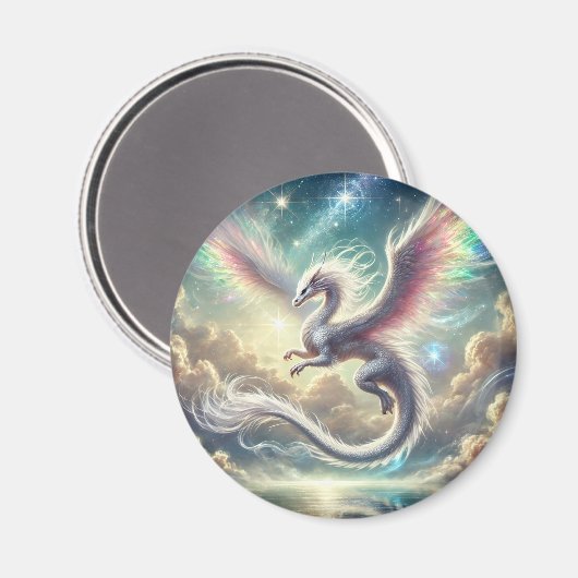 Witte draak magneet (Voorkant / Achterkant)