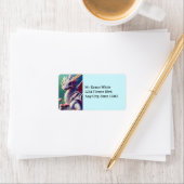 Witte draak met Adresetiketten bloemen Etiket (Insitu)