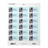 Witte draak met Adresetiketten bloemen Etiket (Full Sheet)