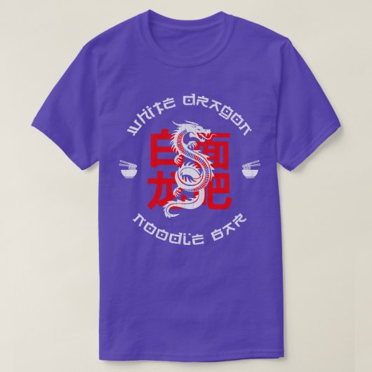 Witte draak noedels bar t-shirt (Design voorkant)