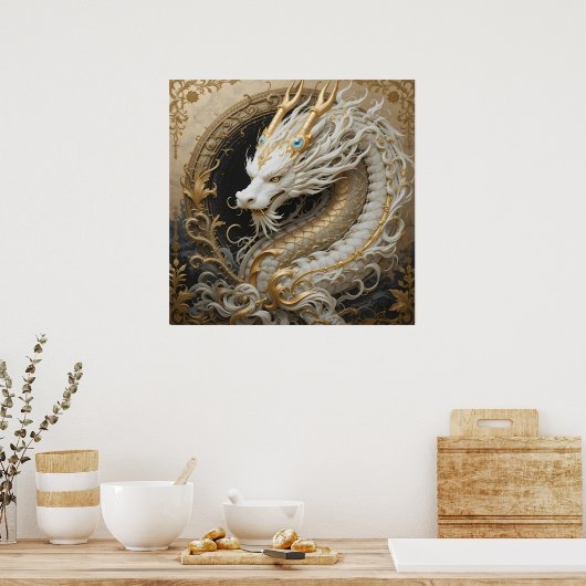 Witte draak poster (Keuken)