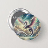 Witte draak ronde button 5,7 cm (Voorkant /achterkant)