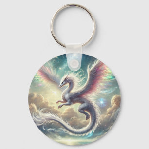 Witte draak sleutelhanger